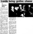 The Lords of The New Church - The Evening Echo, Southend-on-Sea, Essex - 15.03.85 - Text by Martin Neal