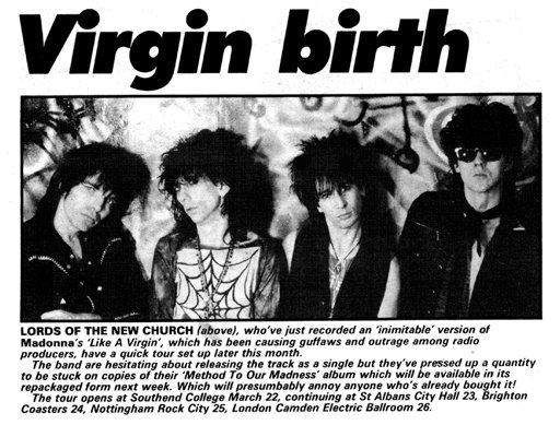 The Lords of The New Church - Sounds - 09.03.85