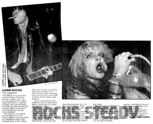 Hanoi Rocks - Music Press Review - 1984