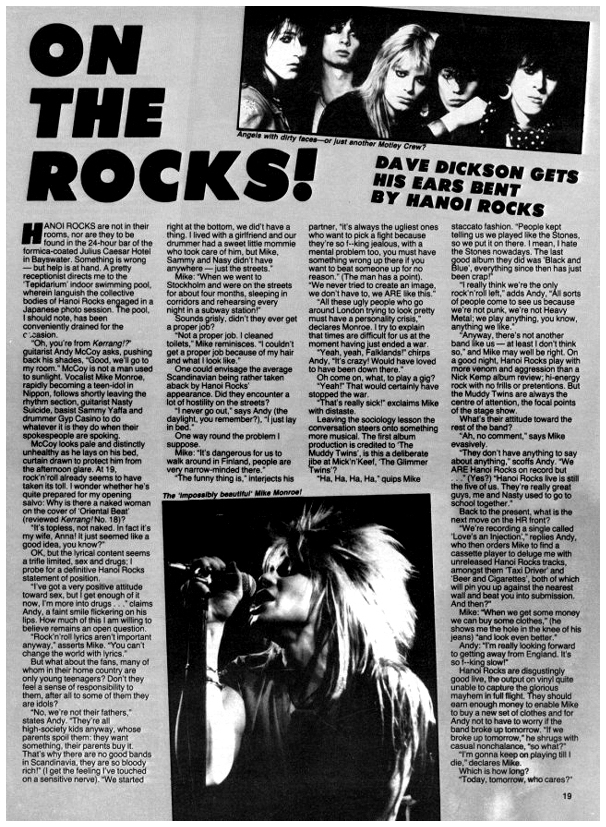 Hanoi Rocks - Kerrang! 20 - July 15th, 1982