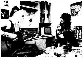 The Glimmer Twins: Stiv Bators and Mike Monroe.  Photograph by Jon Blackmore